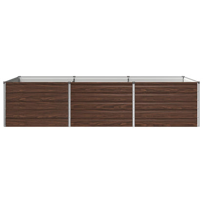 Raised Garden Bed 242 x 80 x 55 cm Galvanised Steel Depth 80 cm Height 55 cm Width 242 cm Black Walnut
