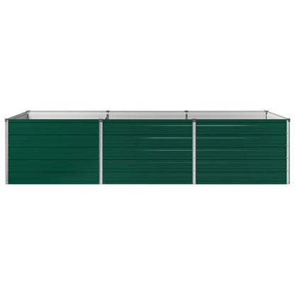 Raised Garden Bed 242 x 80 x 55 cm Galvanised Steel Depth 80 cm Height 55 cm Width 242 cm Green
