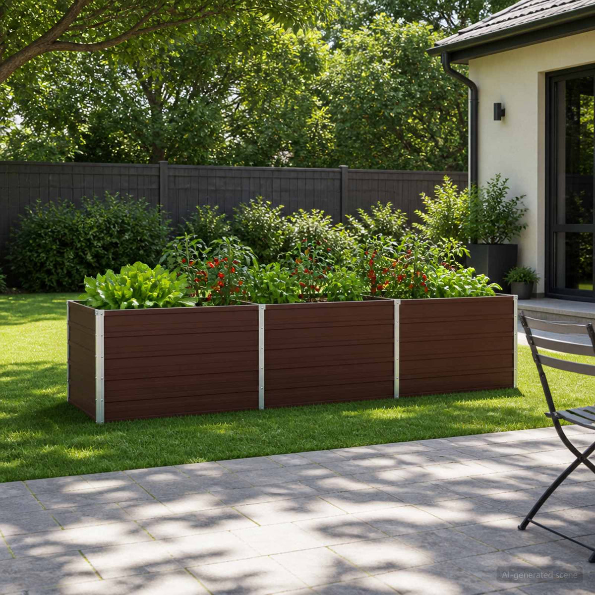 vidaXL Raised Garden Bed Brown 240 x 80 x 55 cm cold-rolled steel 1