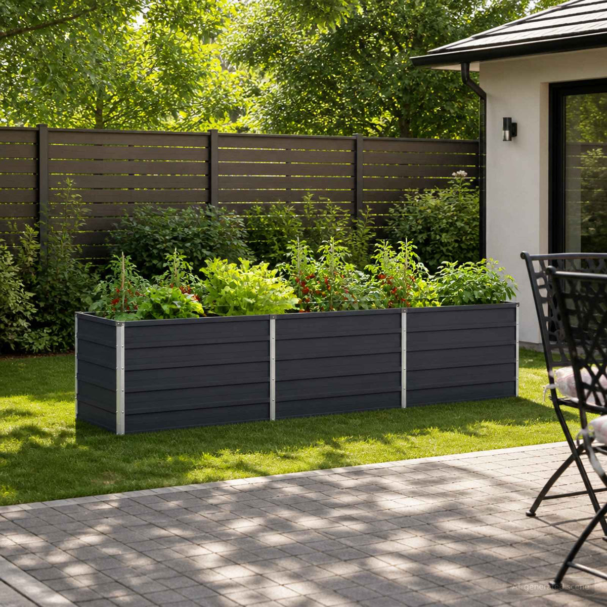 vidaXL Raised Garden Bed Anthracite 240 x 80 x 55 cm cold-rolled steel 1