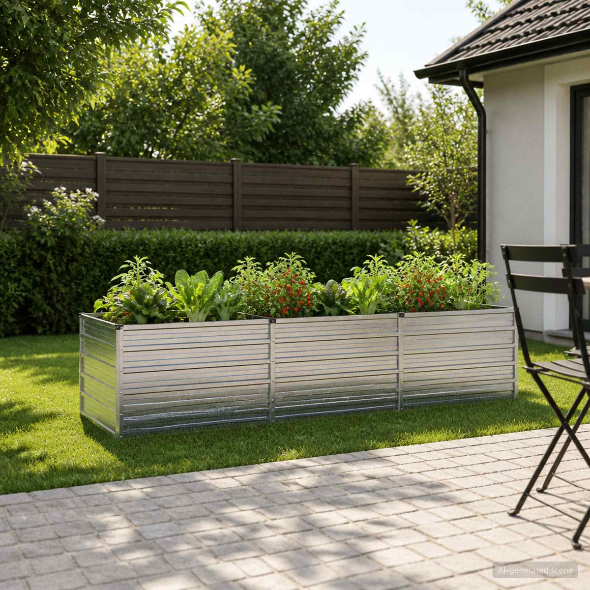 vidaXL Raised Garden Bed Silver 240 x 80 x 55 cm galvanized 1
