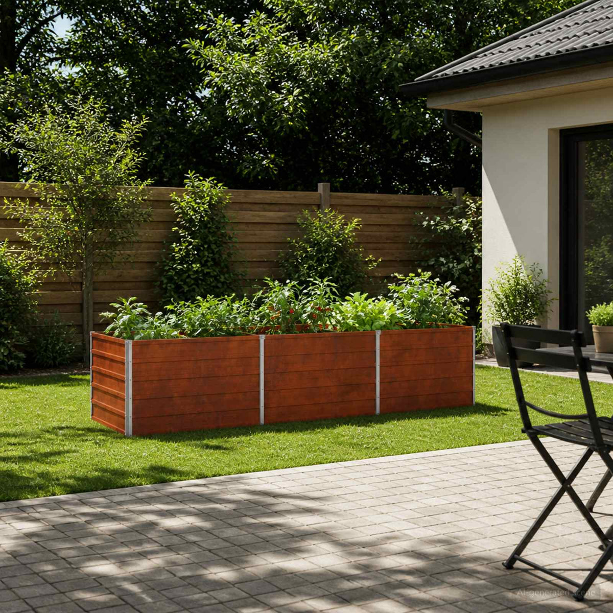 vidaXL Raised Garden Bed Rusty 240 x 80 x 55 cm corton 1
