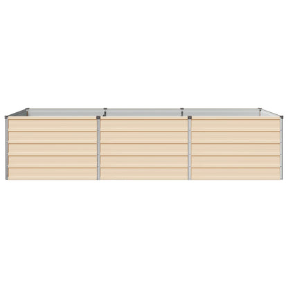 Raised Garden Bed 242 x 80 x 55 cm Galvanised Steel Depth 80 cm Height 55 cm Width 242 cm Ivory