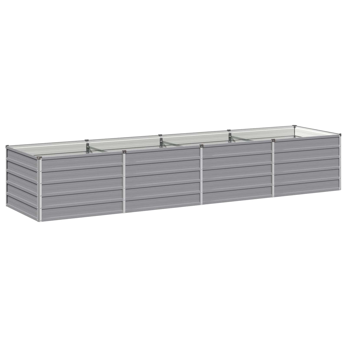 Raised Garden Bed 321 x 80 x 55 cm Galvanised Steel Depth 80 cm Height 55 cm Width 321 cm Grey
