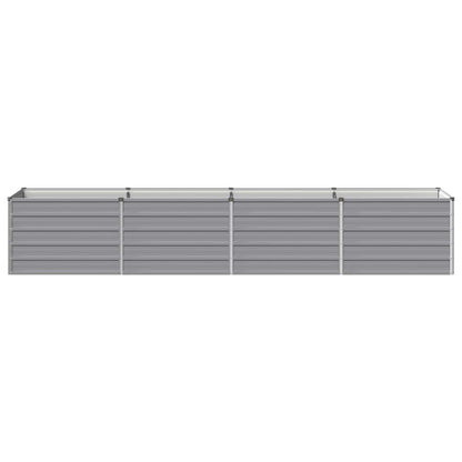 Raised Garden Bed 321 x 80 x 55 cm Galvanised Steel Depth 80 cm Height 55 cm Width 321 cm Grey