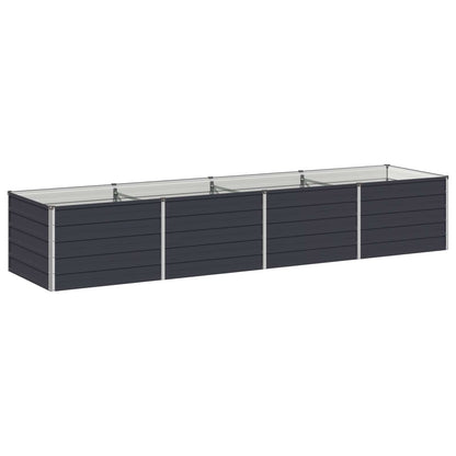 Raised Garden Bed 321 x 80 x 55 cm Galvanised Steel Depth 80 cm Height 55 cm Width 321 cm Anthracite