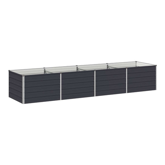 Raised Garden Bed 321 x 80 x 55 cm Galvanised Steel Depth 80 cm Height 55 cm Width 321 cm Anthracite