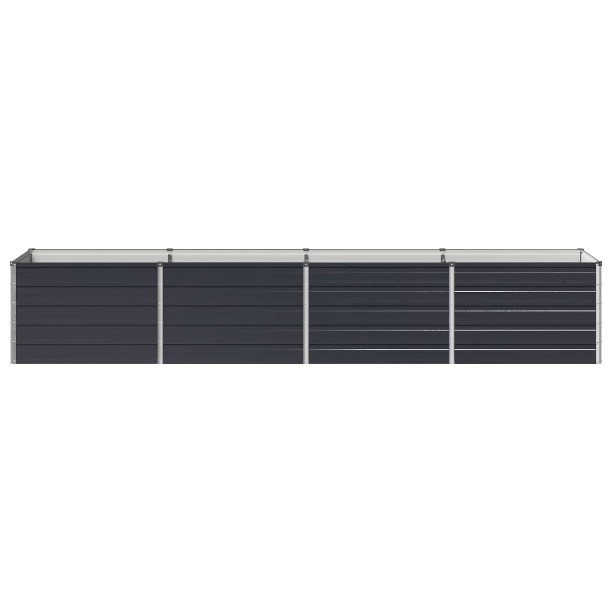 Raised Garden Bed 321 x 80 x 55 cm Galvanised Steel Depth 80 cm Height 55 cm Width 321 cm Anthracite
