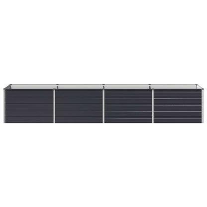 Raised Garden Bed 321 x 80 x 55 cm Galvanised Steel Depth 80 cm Height 55 cm Width 321 cm Anthracite