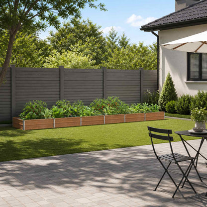 vidaXL Raised Garden Bed 480 x 80 x 24 cm Galvanised Steel
