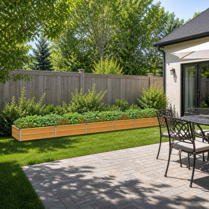 vidaXL Raised Garden Bed 480 x 80 x 24 cm Galvanised Steel