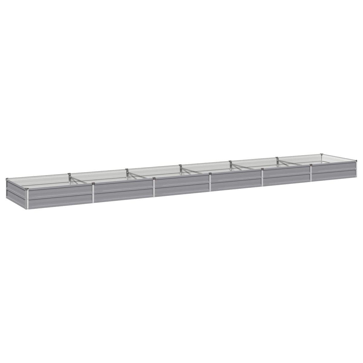 Raised Garden Bed 480 x 80 x 24 cm Galvanised Steel Depth 80 cm Height 24 cm Width 480 cm Grey
