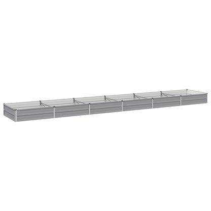 Raised Garden Bed 480 x 80 x 24 cm Galvanised Steel Depth 80 cm Height 24 cm Width 480 cm Grey