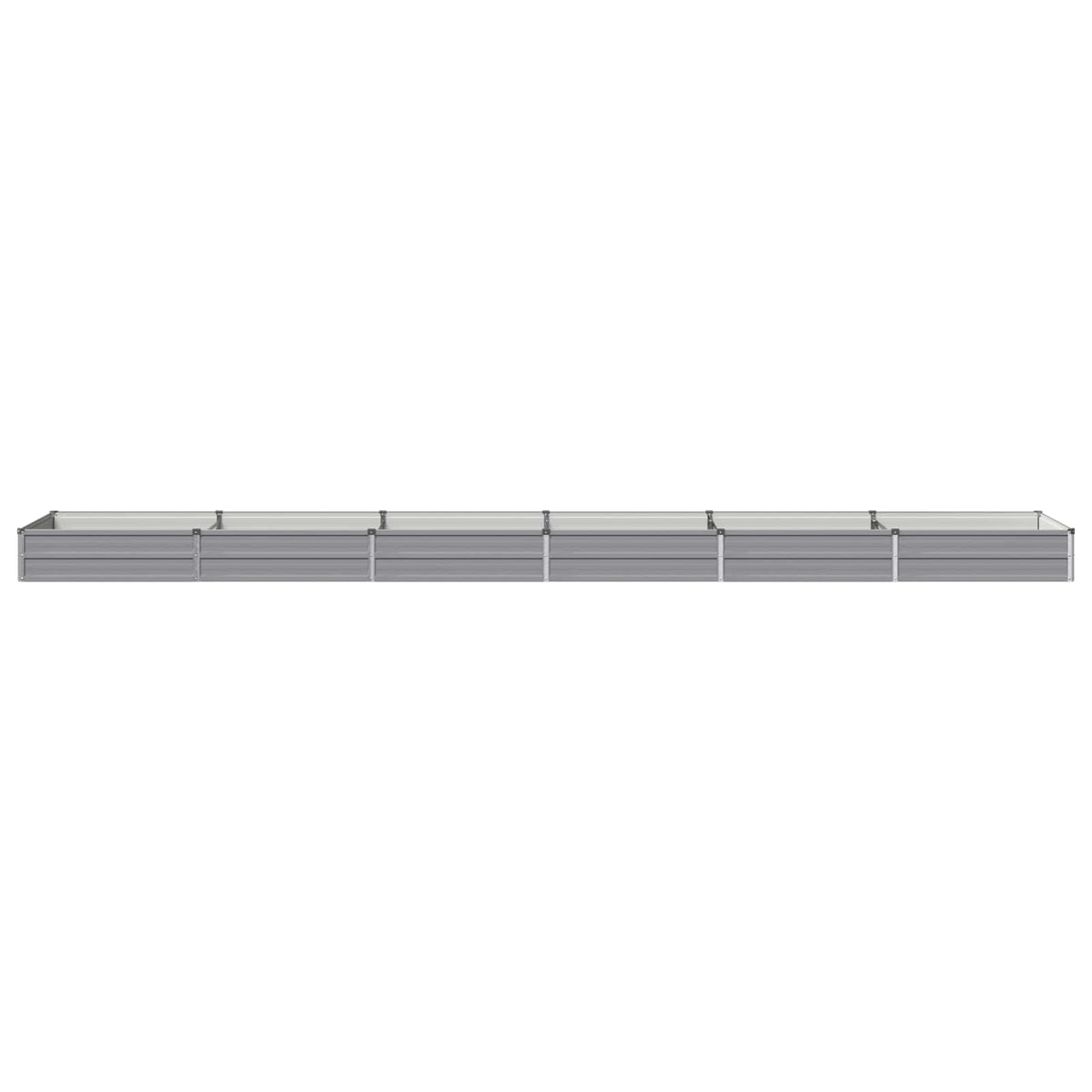 Raised Garden Bed 480 x 80 x 24 cm Galvanised Steel Depth 80 cm Height 24 cm Width 480 cm Grey