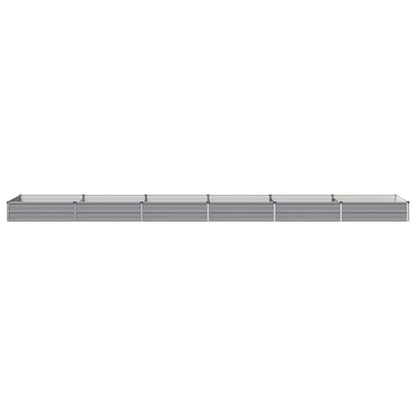 Raised Garden Bed 480 x 80 x 24 cm Galvanised Steel Depth 80 cm Height 24 cm Width 480 cm Grey