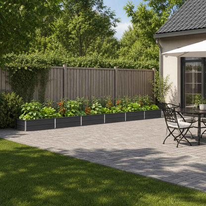 Raised Garden Bed 480 x 80 x 24 cm Galvanised Steel Depth 80 cm Height 24 cm Width 480 cm Anthracite