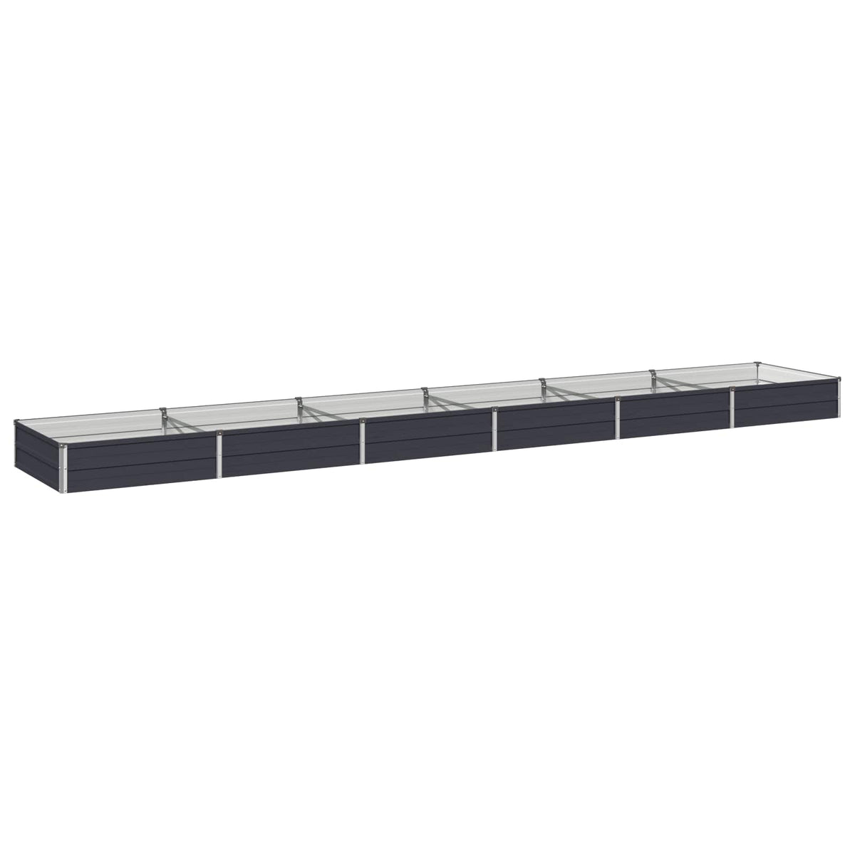 Raised Garden Bed 480 x 80 x 24 cm Galvanised Steel Depth 80 cm Height 24 cm Width 480 cm Anthracite