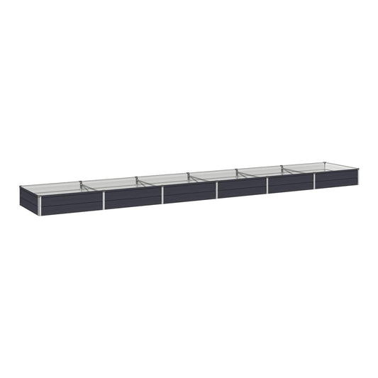 Raised Garden Bed 480 x 80 x 24 cm Galvanised Steel Depth 80 cm Height 24 cm Width 480 cm Anthracite