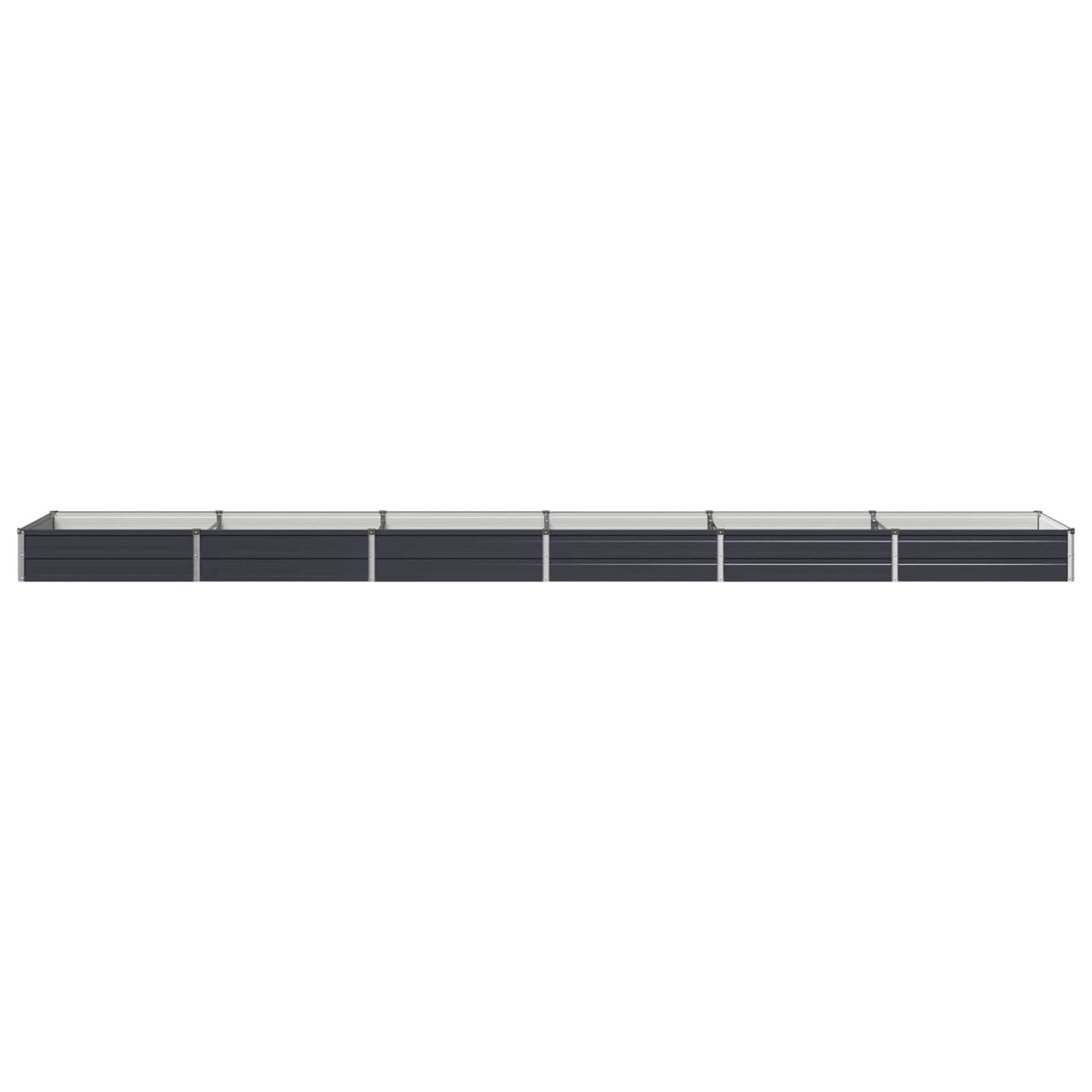 Raised Garden Bed 480 x 80 x 24 cm Galvanised Steel Depth 80 cm Height 24 cm Width 480 cm Anthracite