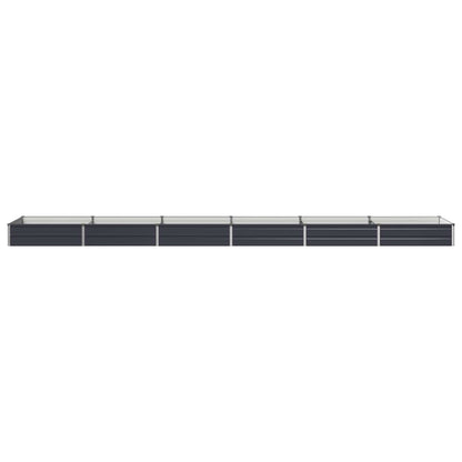 Raised Garden Bed 480 x 80 x 24 cm Galvanised Steel Depth 80 cm Height 24 cm Width 480 cm Anthracite