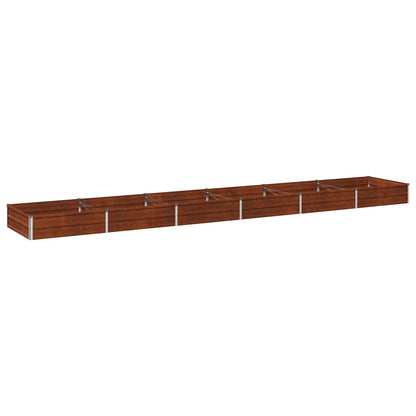 Raised Garden Bed 480 x 80 x 24 cm Galvanised Steel Depth 80 cm Height 24 cm Width 480 cm Weathering Steel