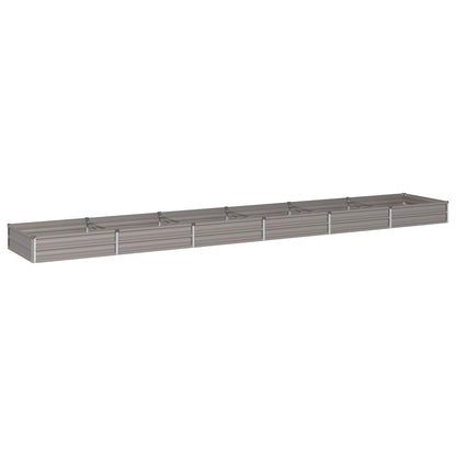 Raised Garden Bed 480 x 80 x 24 cm Galvanised Steel Depth 80 cm Height 24 cm Width 480 cm Weathering Steel