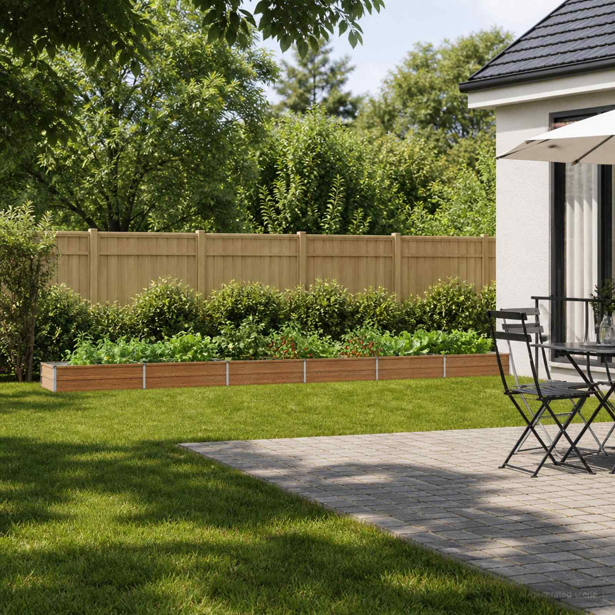 vidaXL Raised Garden Bed Wood Brown 600 x 80 x 24 cm cold-rolled steel 1