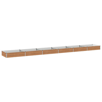 vidaXL Raised Garden Bed Wood Brown 600 x 80 x 24 cm cold-rolled steel 2
