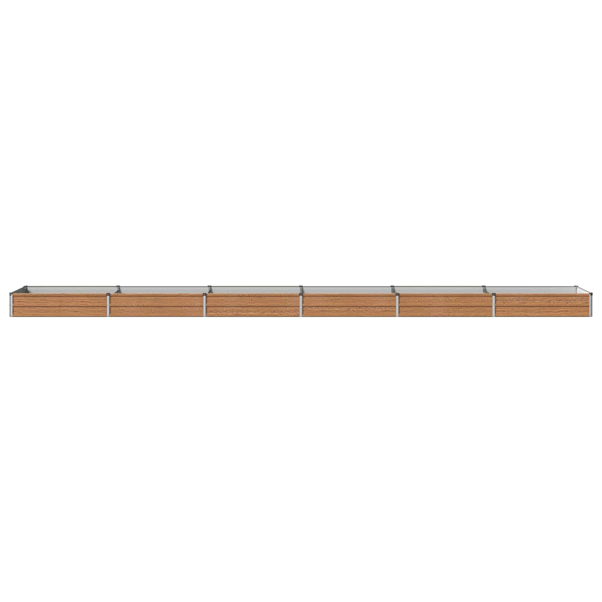 vidaXL Raised Garden Bed Wood Brown 600 x 80 x 24 cm cold-rolled steel 3