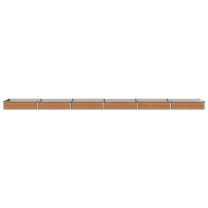 vidaXL Raised Garden Bed Wood Brown 600 x 80 x 24 cm cold-rolled steel 3