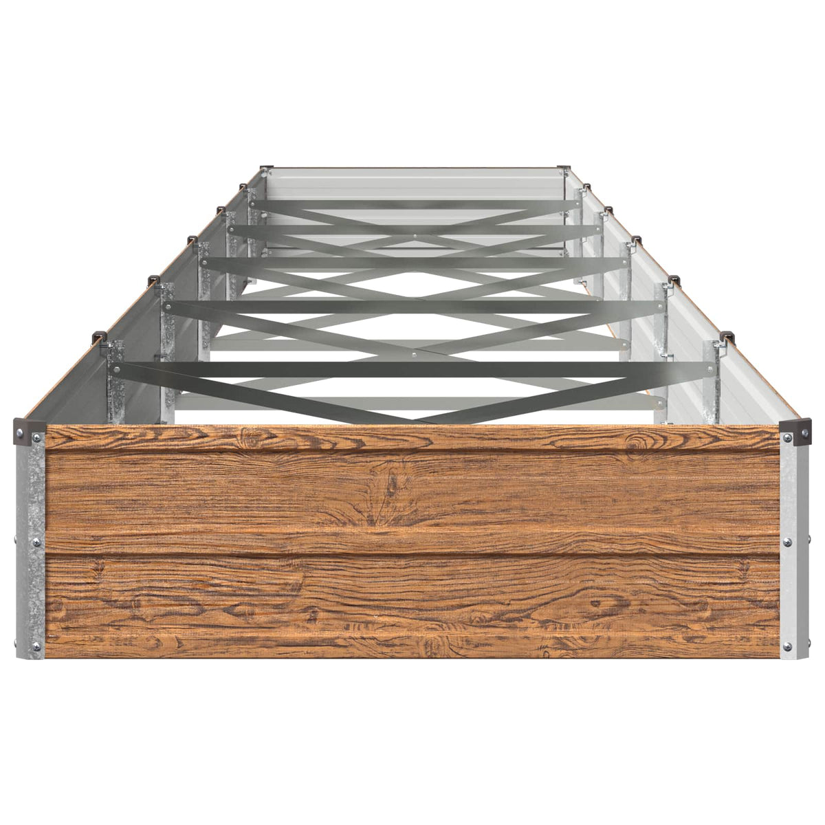 vidaXL Raised Garden Bed Wood Brown 600 x 80 x 24 cm cold-rolled steel 4