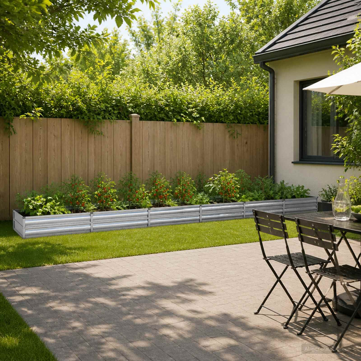 vidaXL Raised Garden Bed Silver 600 x 80 x 24 cm galvanized 1