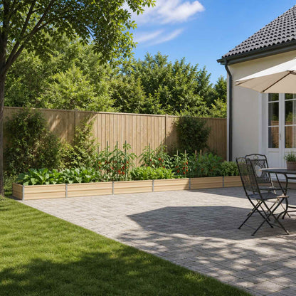 vidaXL Raised Garden Bed Ivory 600 x 80 x 24 cm cold-rolled steel 1