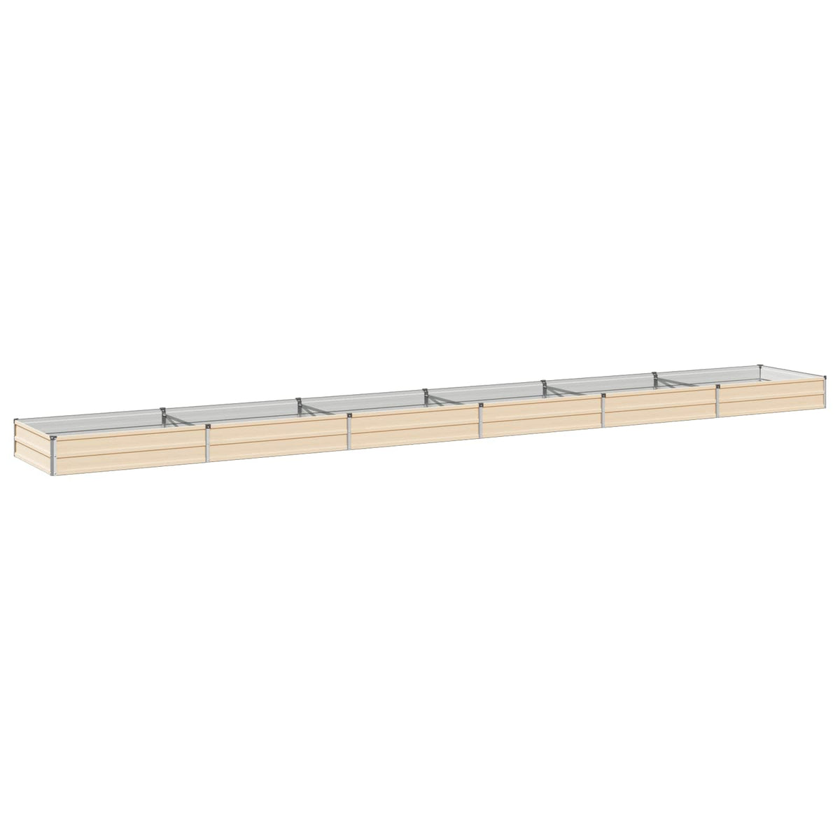 vidaXL Raised Garden Bed Ivory 600 x 80 x 24 cm cold-rolled steel 2