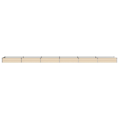 vidaXL Raised Garden Bed Ivory 600 x 80 x 24 cm cold-rolled steel 3