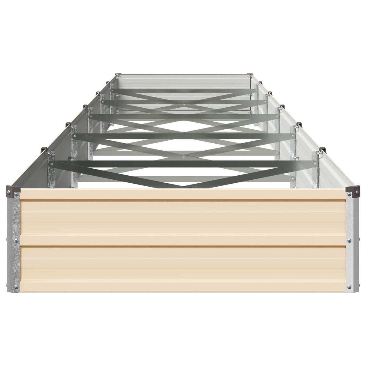vidaXL Raised Garden Bed Ivory 600 x 80 x 24 cm cold-rolled steel 4