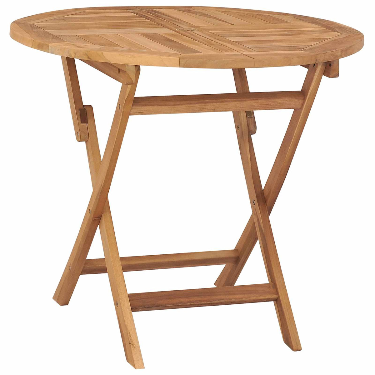 Folding Garden Natural Solid Teak Wood Round