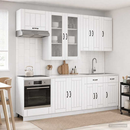 Kitchen Unit LUCCA 8 pcs Engineered Wood White 80 cm