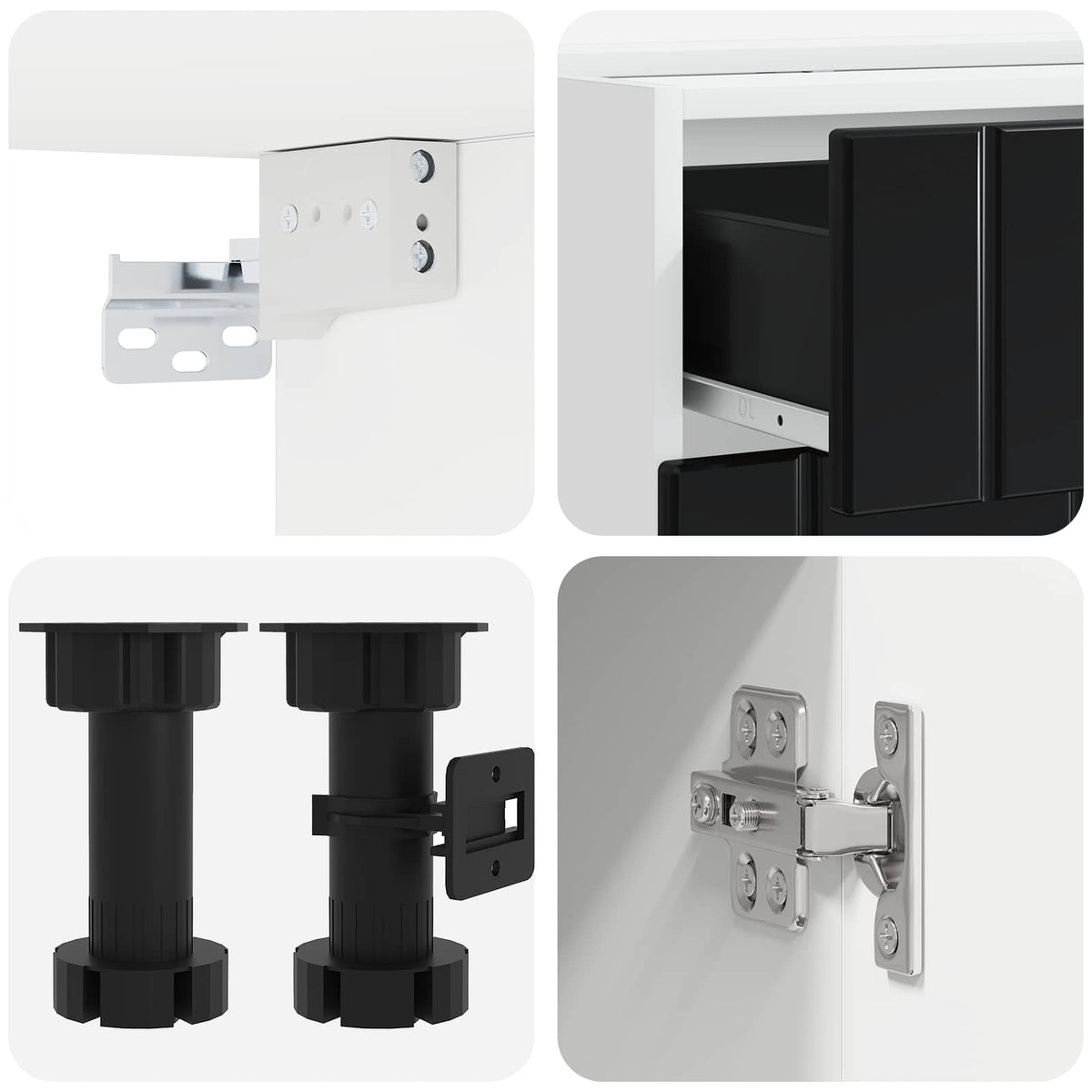 Kitchen Unit LUCCA 8 pcs Engineered Wood Black 100 cm