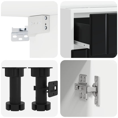 Kitchen Unit LUCCA 8 pcs Engineered Wood Black 100 cm