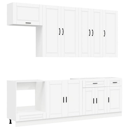 Kitchen Unit PORTO 8 pcs Engineered Wood White 100 cm