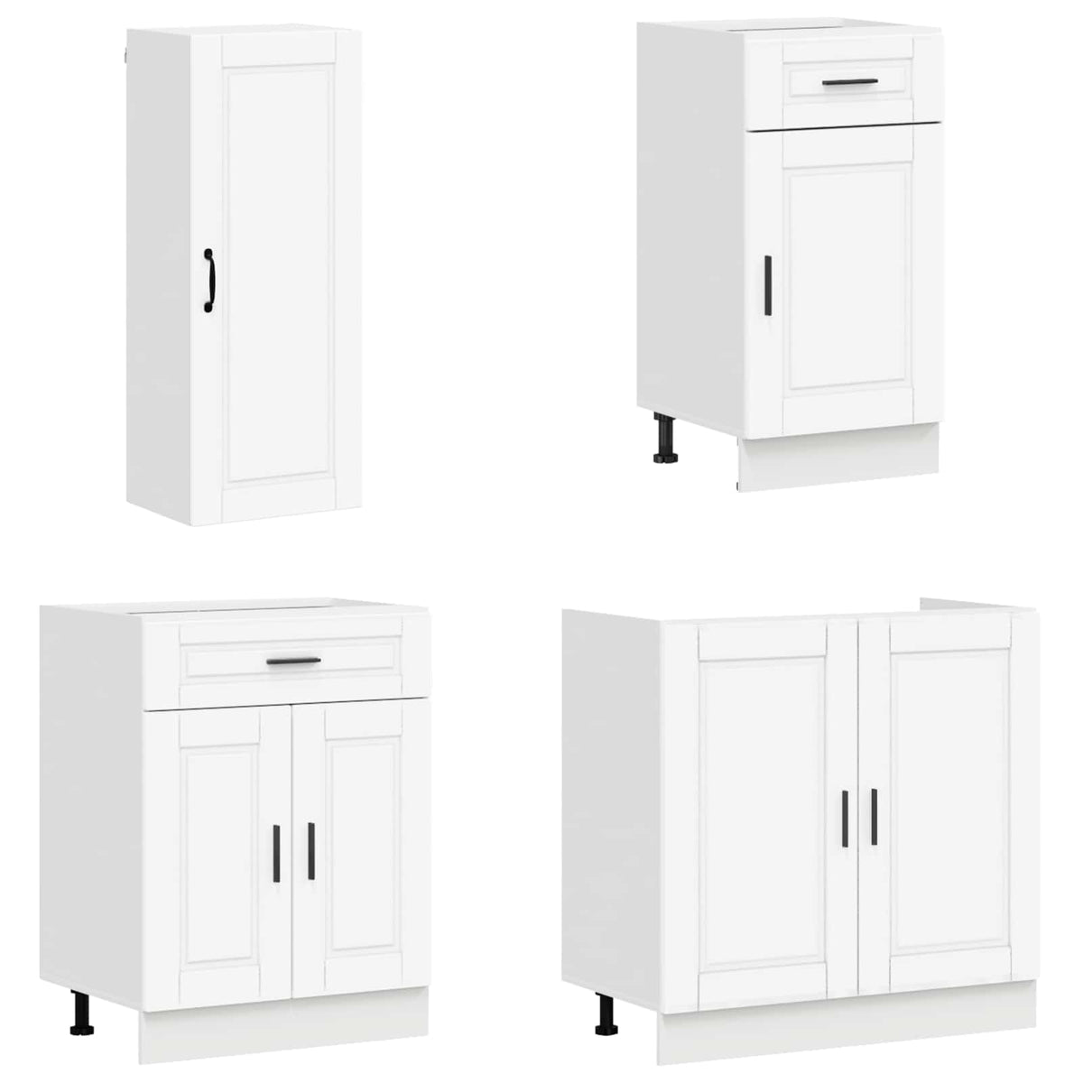 Kitchen Unit PORTO 8 pcs Engineered Wood White 100 cm