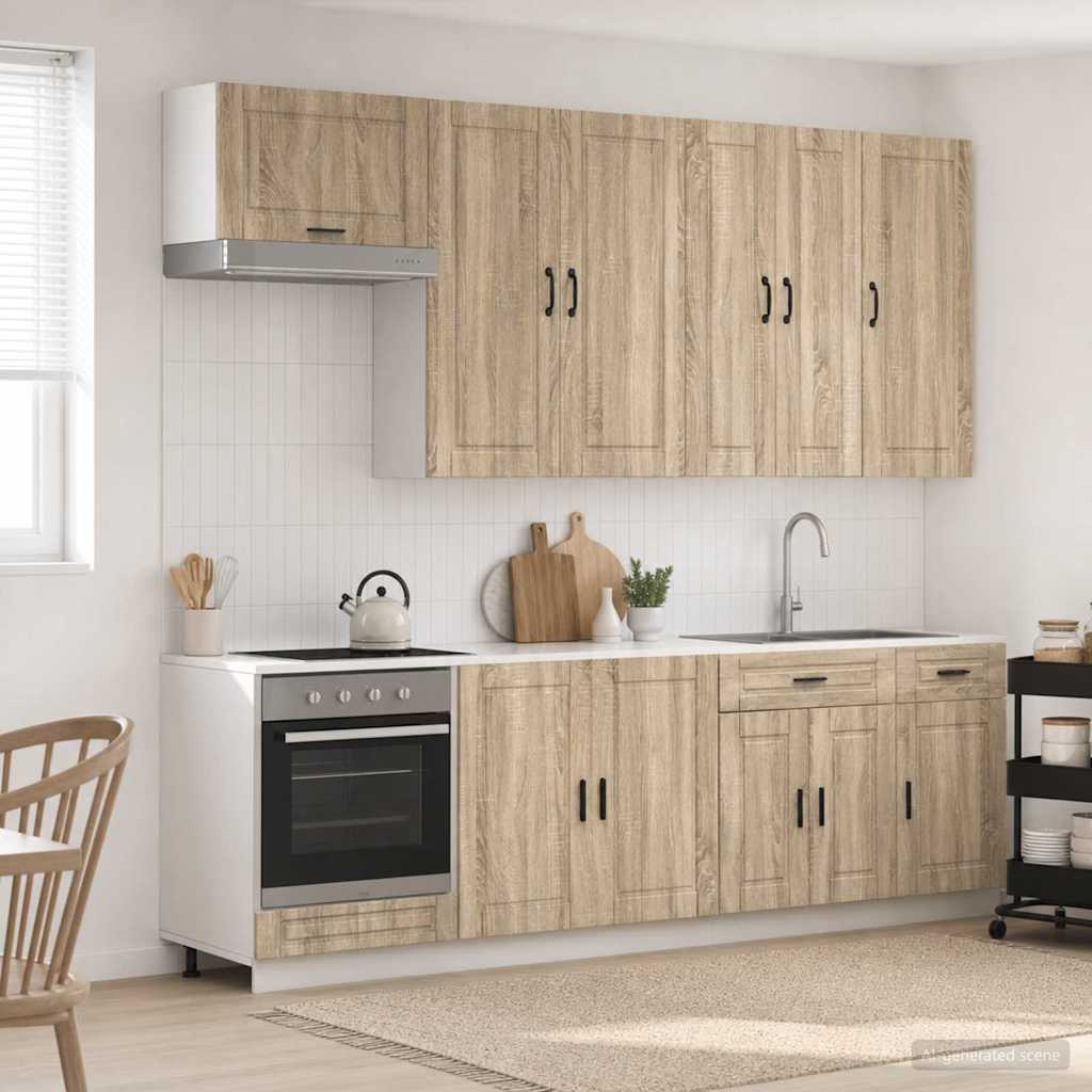 Kitchen Unit PORTO 8 pcs Engineered Wood Sonoma oak 100 cm