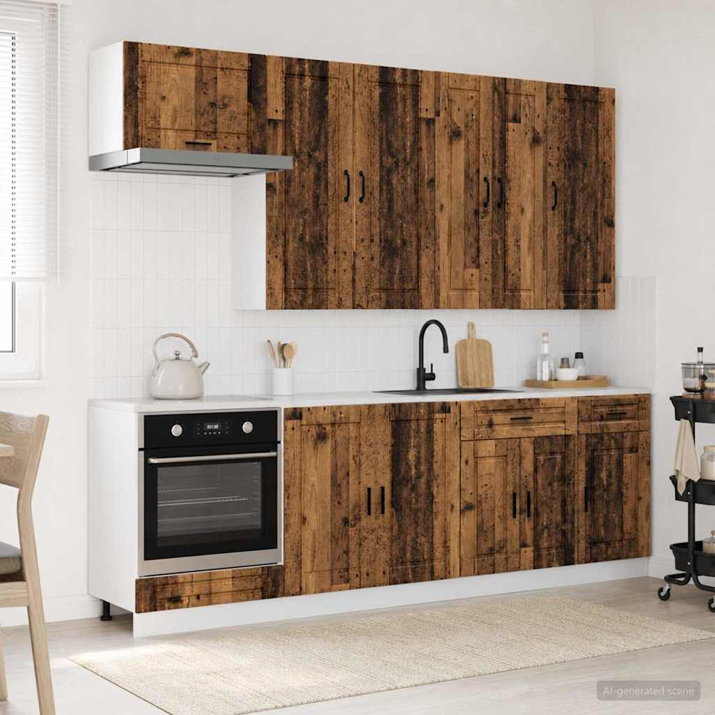 Kitchen Unit PORTO 8 pcs Engineered Wood Old wood 100 cm