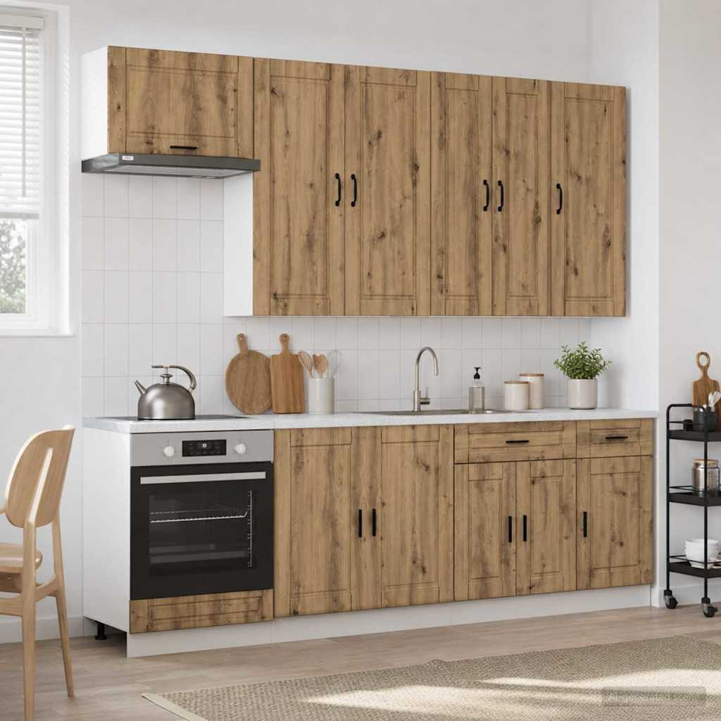 Kitchen Unit PORTO 8 pcs Engineered Wood Artisan oak 100 cm
