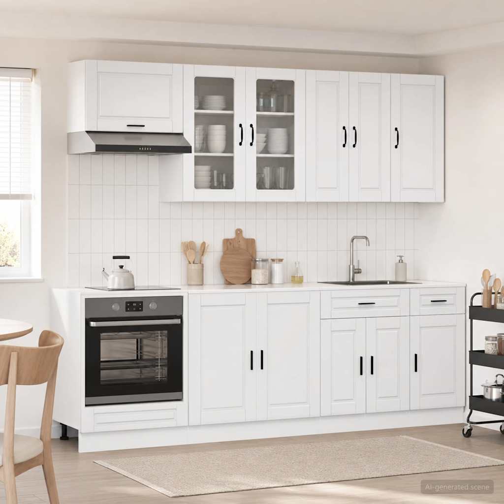 Kitchen Unit PORTO 8 pcs Engineered Wood High gloss white 80 cm