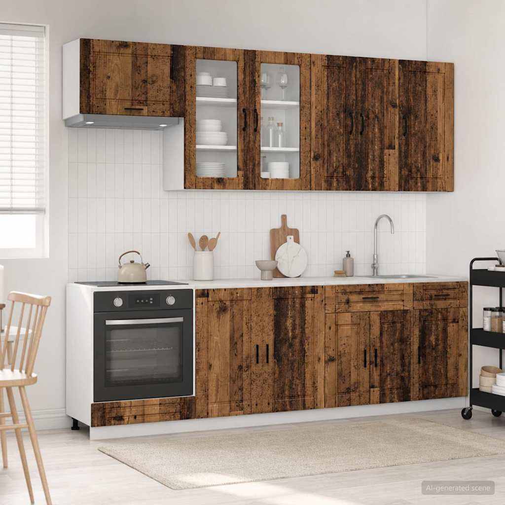 Kitchen Unit PORTO 8 pcs Engineered Wood Old wood 80 cm