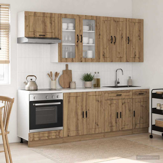 Kitchen Unit PORTO 8 pcs Engineered Wood Artisan oak 80 cm