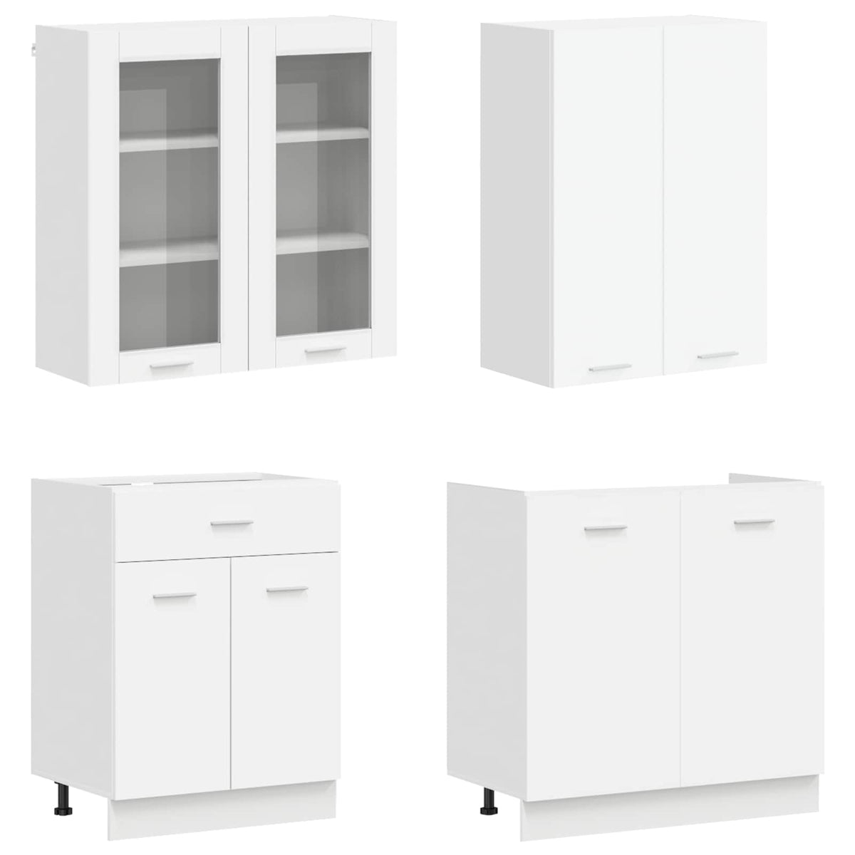 Kitchen Unit LYON 8 pcs Engineered Wood White 80 cm