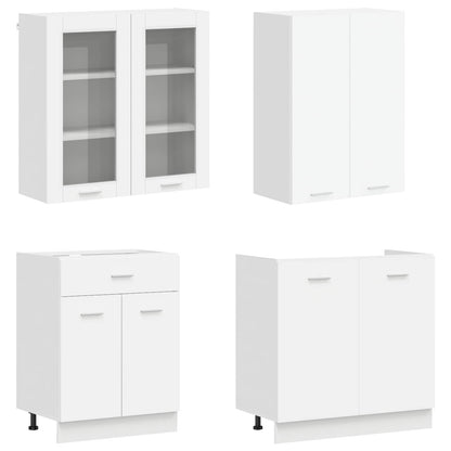 Kitchen Unit LYON 8 pcs Engineered Wood White 80 cm